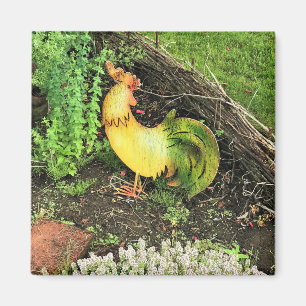 Aimant Coq jaune et vert