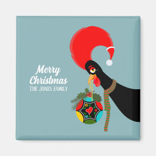 Aimant Coq portugais et saint Bauble de Noël