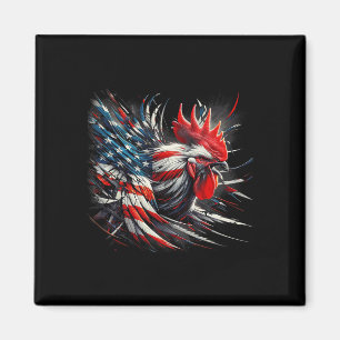 Aimant Coq Poulet Drapeau Américain Animal 4 Juillet