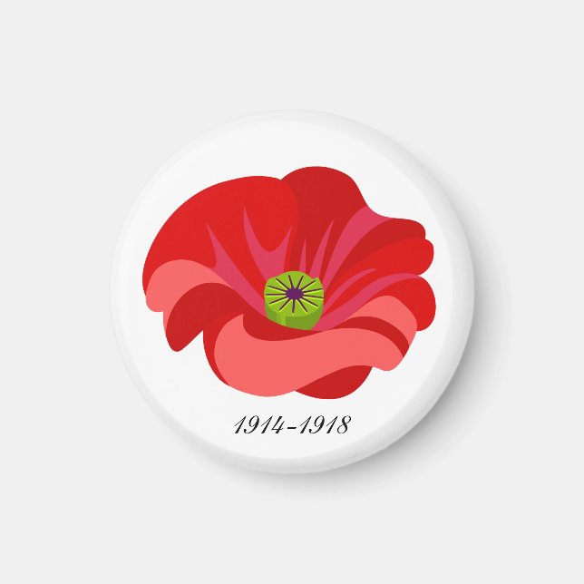 Aimant Coquelicot rouge (Devant)