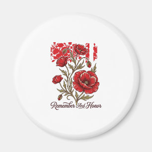 Aimant Coquelicot Rouge Se souvenir et honorer Vintage Ch
