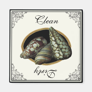 Aimant Coques classiques Black Clean Lave-vaisselle noir