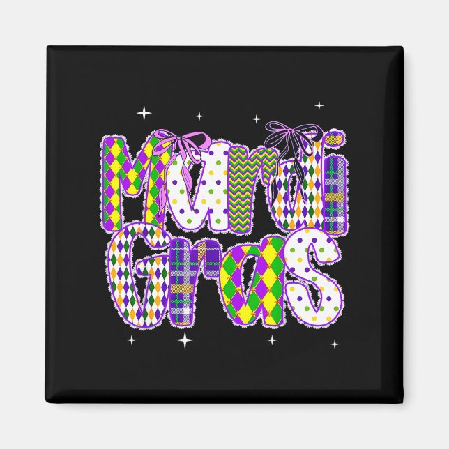 Aimant Coquette Bow Mardi Gras New Orleans Louisiana Dalm (Devant)