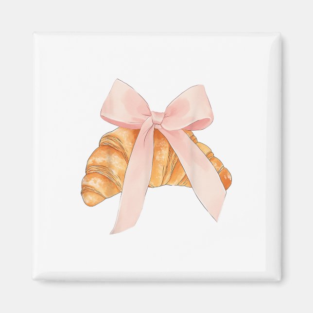 Aimant Coquette Bow Rose Croissant Cuisine Baking Baker P (Devant)