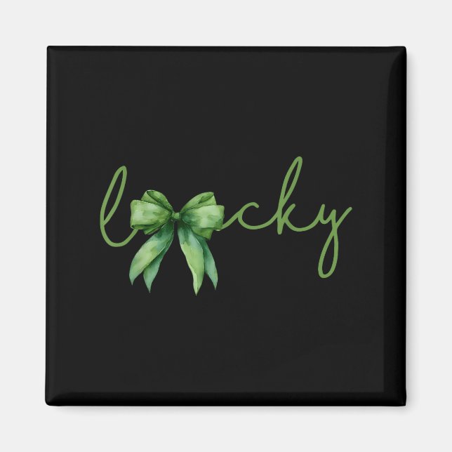 Aimant Coquette Bow St.patricks Day Lucky Shamrock Irelan (Devant)