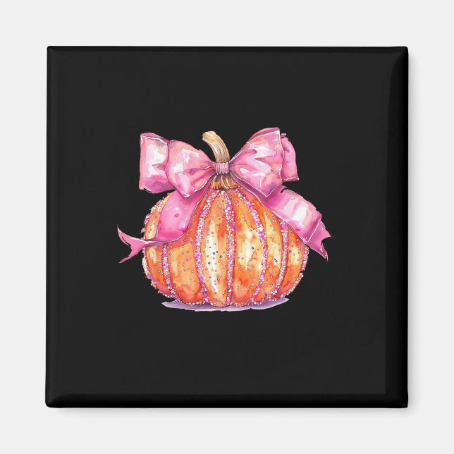 Aimant Coquette Citrouille Bow Disco Ball Cute Girly Hall (Devant)