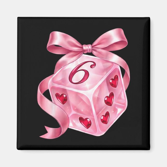 Aimant Coquette Nk Dice Bow Hearts 6 7 Preppy Valentine Y (Devant)