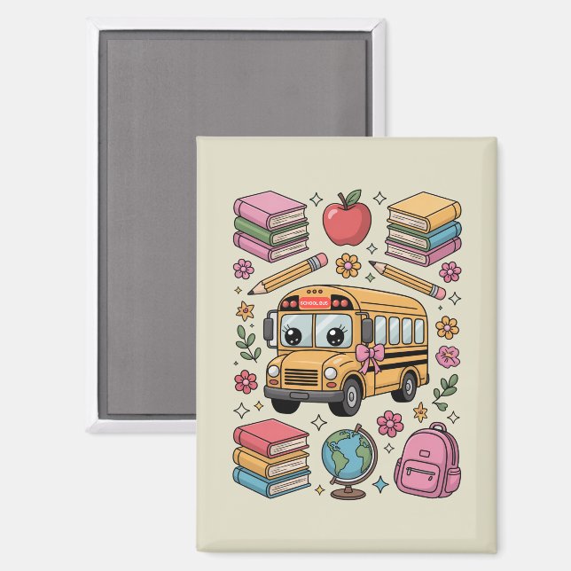 Aimant Coquette professeur rentrée scolaire maternelle pr (Recto/Verso)