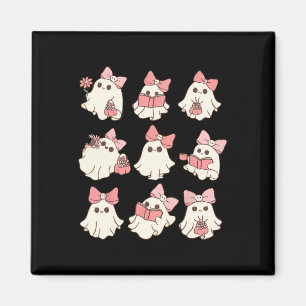 Aimant Coquette rose Bow mignonne Ghost Halloween Mers Éf