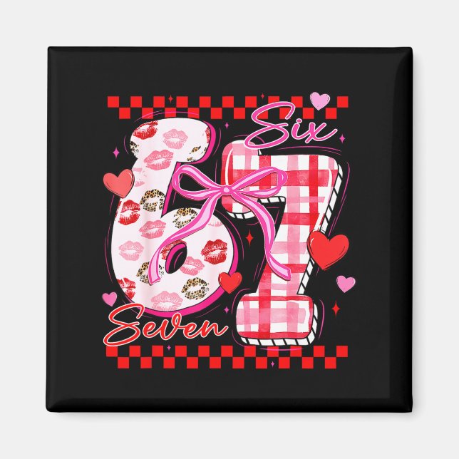 Aimant Coquette Valentine 67 Six Seven Heart Bow Valentin (Devant)