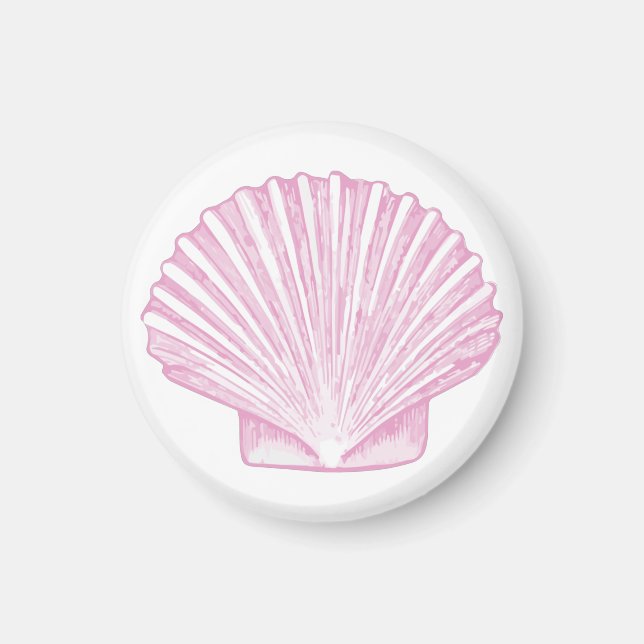 Aimant Coquille Saint-Jacques Rose Côtière (Devant)