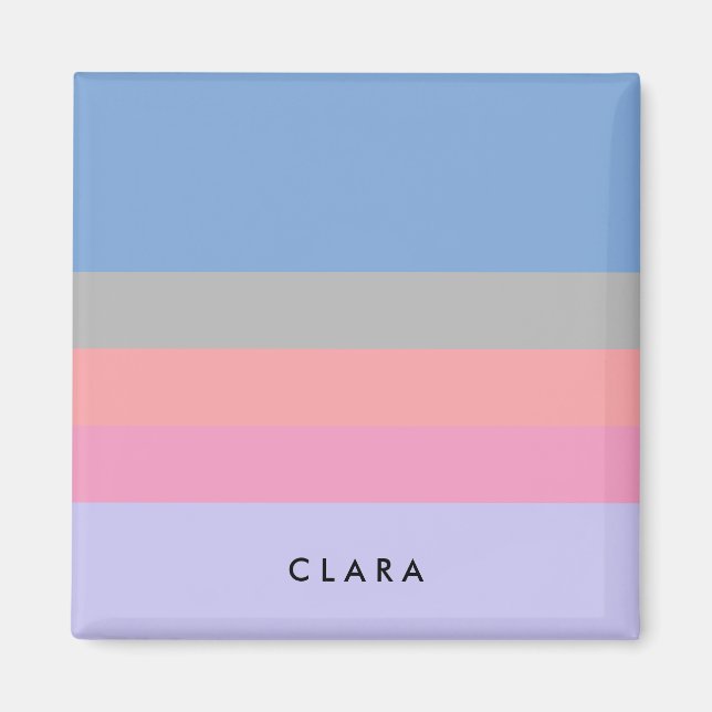 Aimant corail rose pastel gris bleu pourpre bloc de coule (Devant)