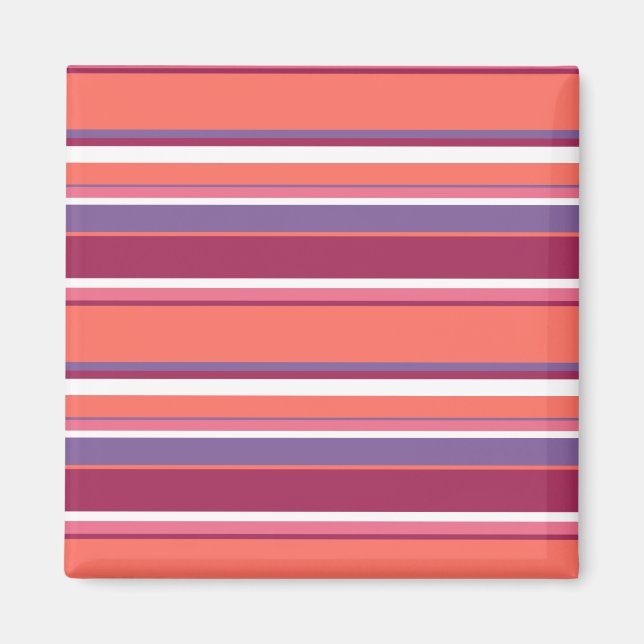 Aimant Corail vivant, bandes rouge et violet (Devant)