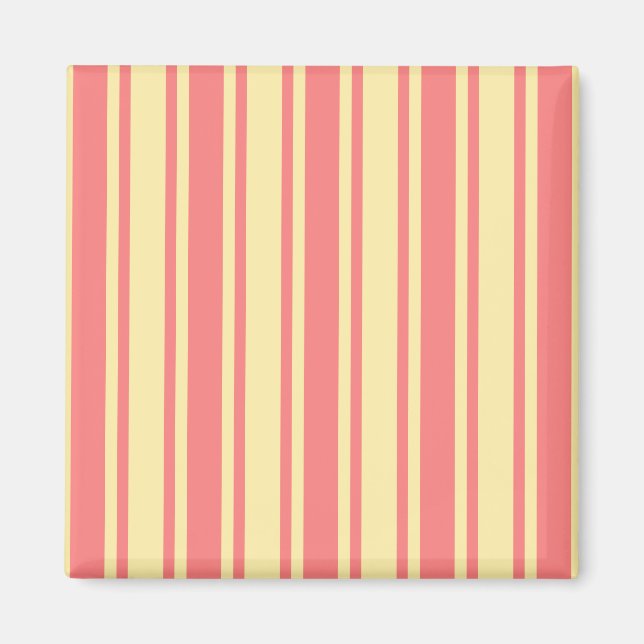 Aimant Coral and yellow candy stripes (Devant)