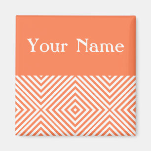 Aimant Coral Diamond Chevron avec nom