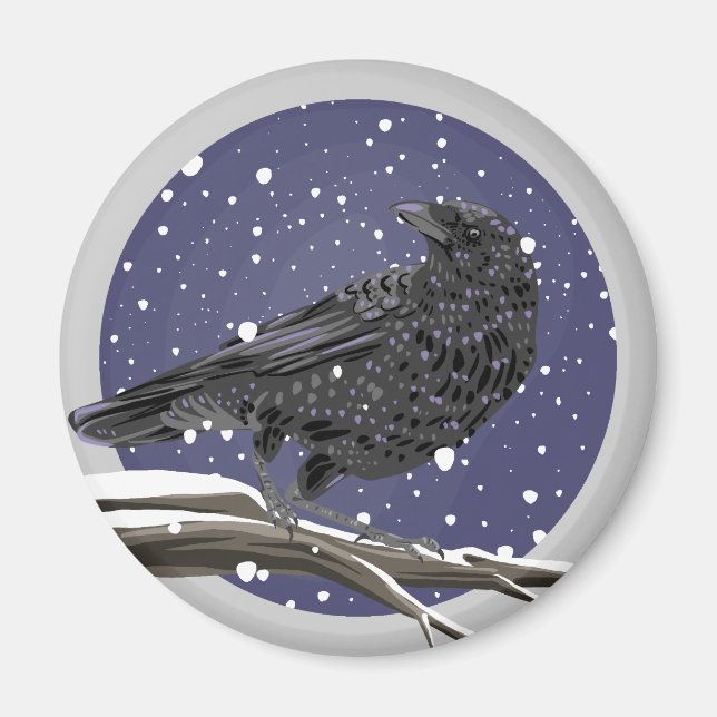 Aimant Corbeau d'hiver (Devant)