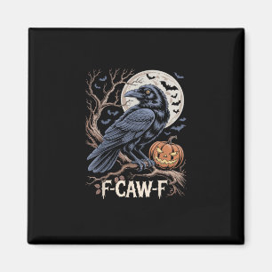 Aimant Corbeau drôle d'oiseau Retro F-Caw-F Corbeau crian