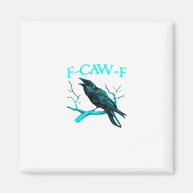 Aimant Corbeau F-Caw-F Oiseau Drôle Rétro (Devant)