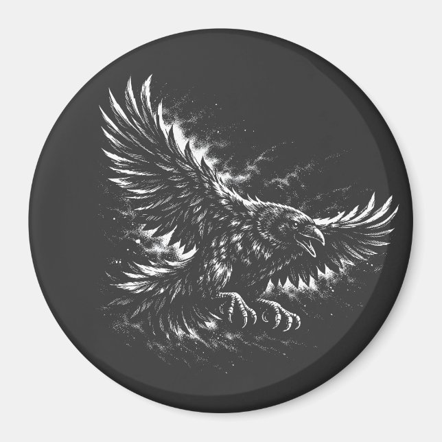 Aimant Corbeau gothique – par BurnsInHell (Devant)