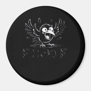 Aimant Corbeau, Oiseau drôle rétro F-Caw-F Corbeau