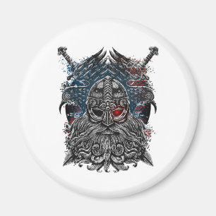 Aimant Corbeaux et épées d'Odin Mythologie Viking drapeau