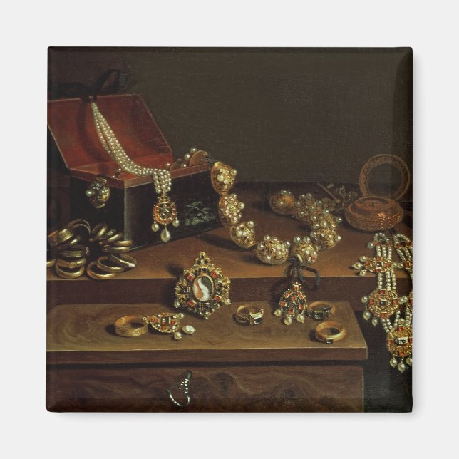 Aimant Corbeille de bijoux sur une table (Devant)