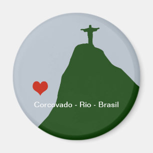 Aimant corcovado, statue de christ, rio