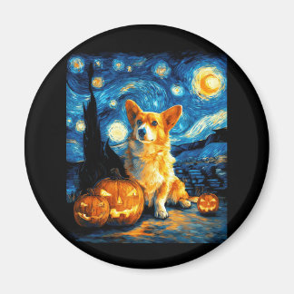 Aimant Corgi Amoureux de les chiens Peinture de van gogh 