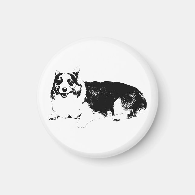 Aimant Corgi Calme Reste Proche (Devant)