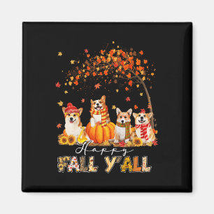Aimant Corgi Chien Automne Automne Camion Citrouille Mapp