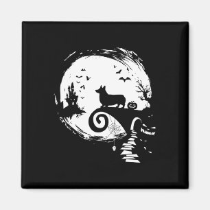 Aimant Corgi Chien Et Lune Costume Halloween Amoureux des