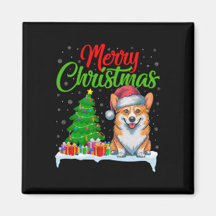 Aimant Corgi Chien Feux de Noël Feux de Noël Fantastique