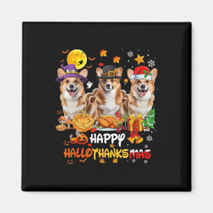 Aimant Corgi Chien Joyeux Halloween Thanksgiving Joyeux C