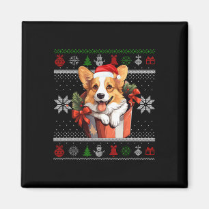 Aimant Corgi Chien Noël Douille moche Famille Corresponda