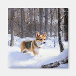 Aimant Corgi Let It Snow Noël