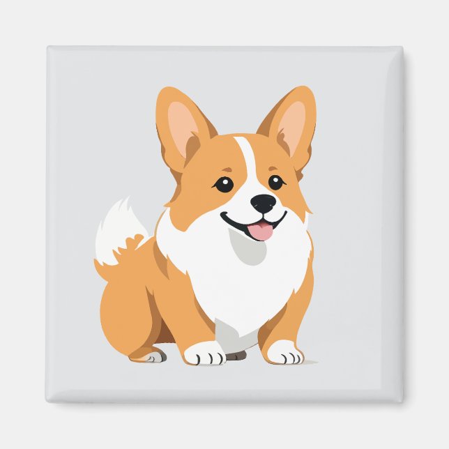 Aimant Corgi Vector Art Animal Moderne Urban Graphisme An (Devant)