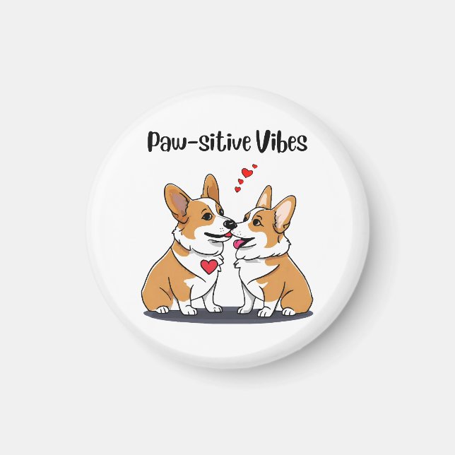 Aimant Corgis Vibes en Amour (Devant)