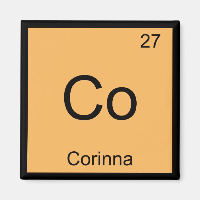 Aimant Corinna Nom Chimie Élément Tableau Périodique (Devant)