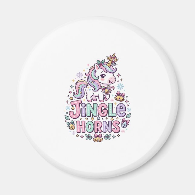 Aimant Cornes de clochettes de licorne Vêtements charmant (Devant)