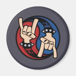 Aimant Cornes de diable Rock and Roll Yin Yang