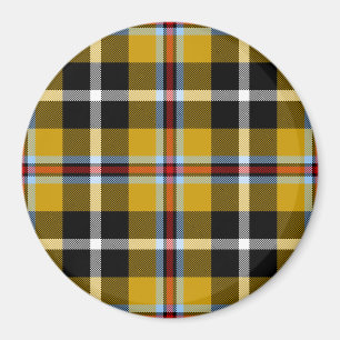 Aimant Cornouailles National Tartan Jaune et Noir Plaid