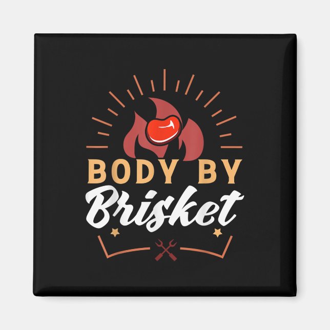 Aimant Corps Par Brisket Funny Bbq Smoker Barbecue Cadeau (Devant)