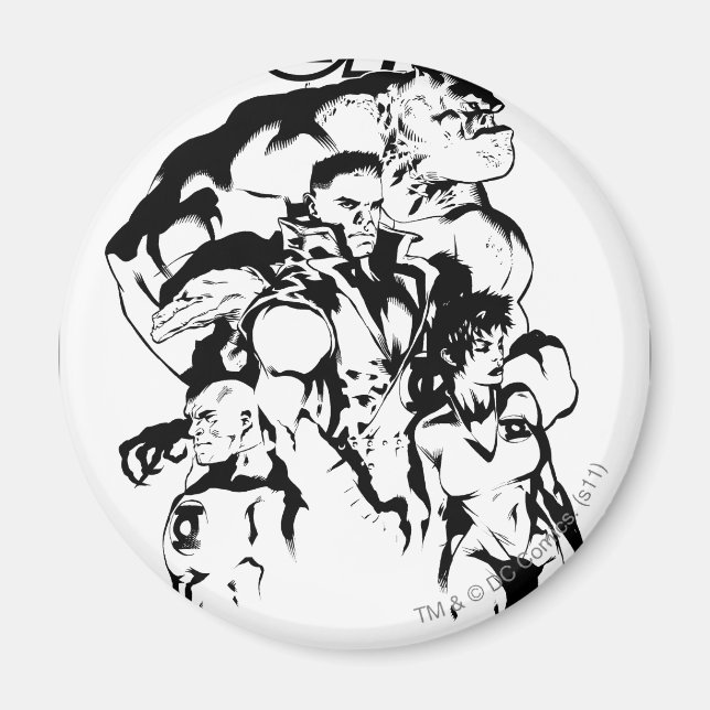 Aimant Corps vert de lanterne, noir et blanc (Devant)