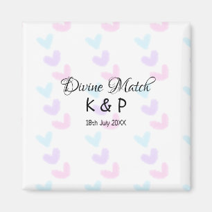 Aimant Correspondance divine nom couple lettre motif cœur