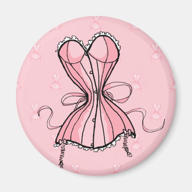 Aimant Corset Rose Rétro (Devant)