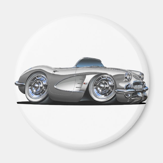 Aimant Corvette Argent Convertible (Devant)