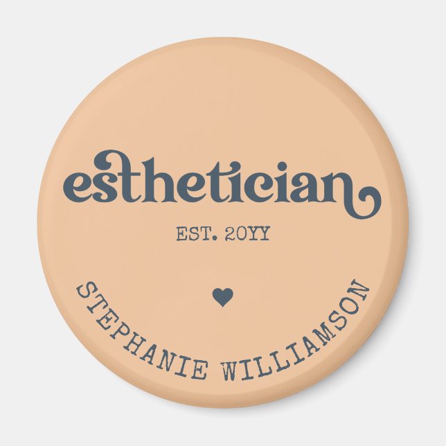 Aimant Cosmetologue Esthéticien Personnalisé Beautician (Devant)