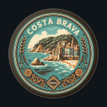 Aimant Costa Brava Espagne Insigne d'Art Voyage<br><div class="desc">Costa Brava retro design de voyage vectoriel. La Costa Brava est une région côtière de Catalogne,  dans le nord-est de l'Espagne.</div>