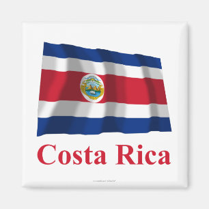 Aimant Costa Rica brandir le drapeau avec le nom