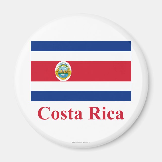 Aimant Costa Rica Drapeau avec nom (Devant)